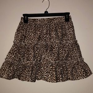 LEOPARD TIERED SKIRT